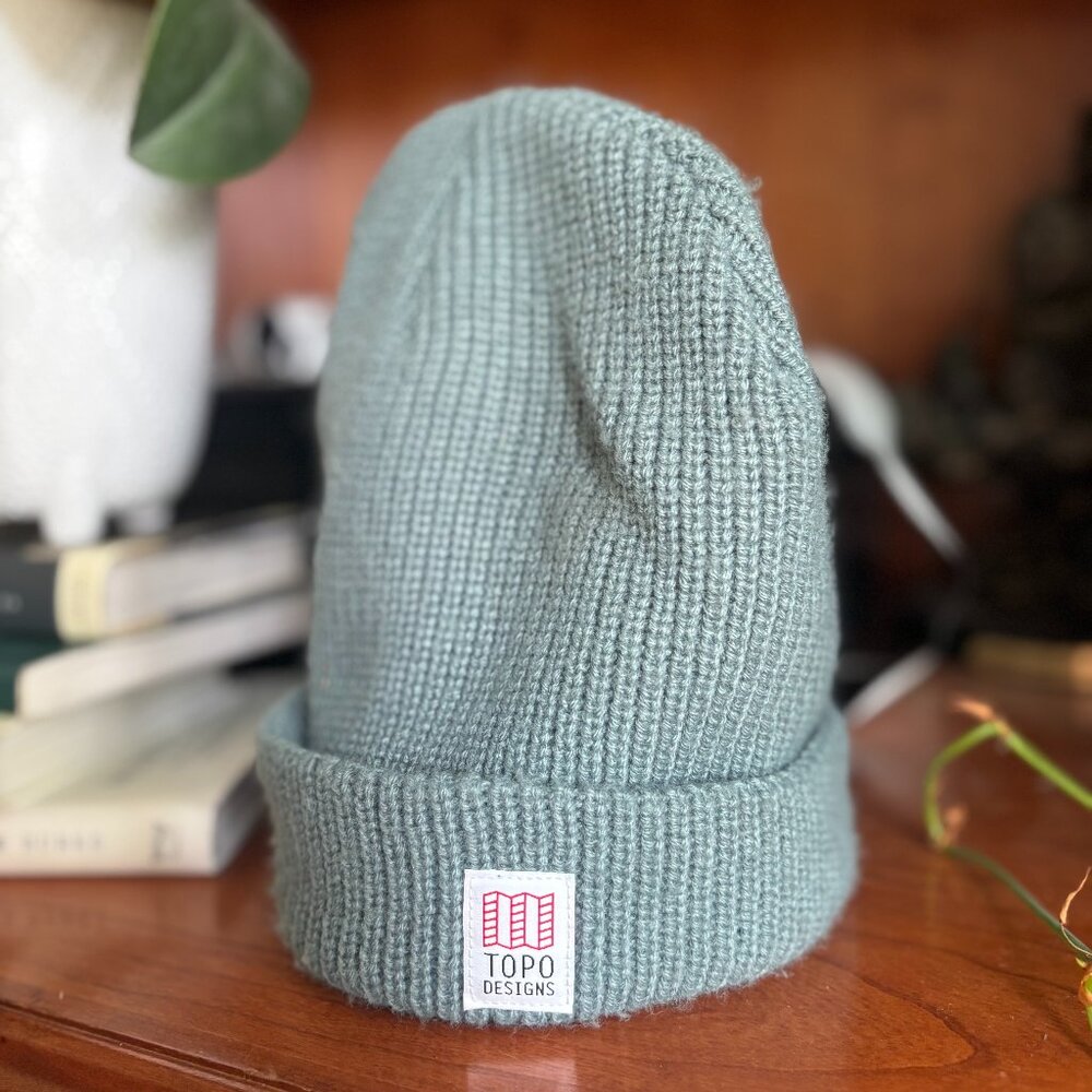 Topo Designs Knit Beanie – Steel Blue (One Size)